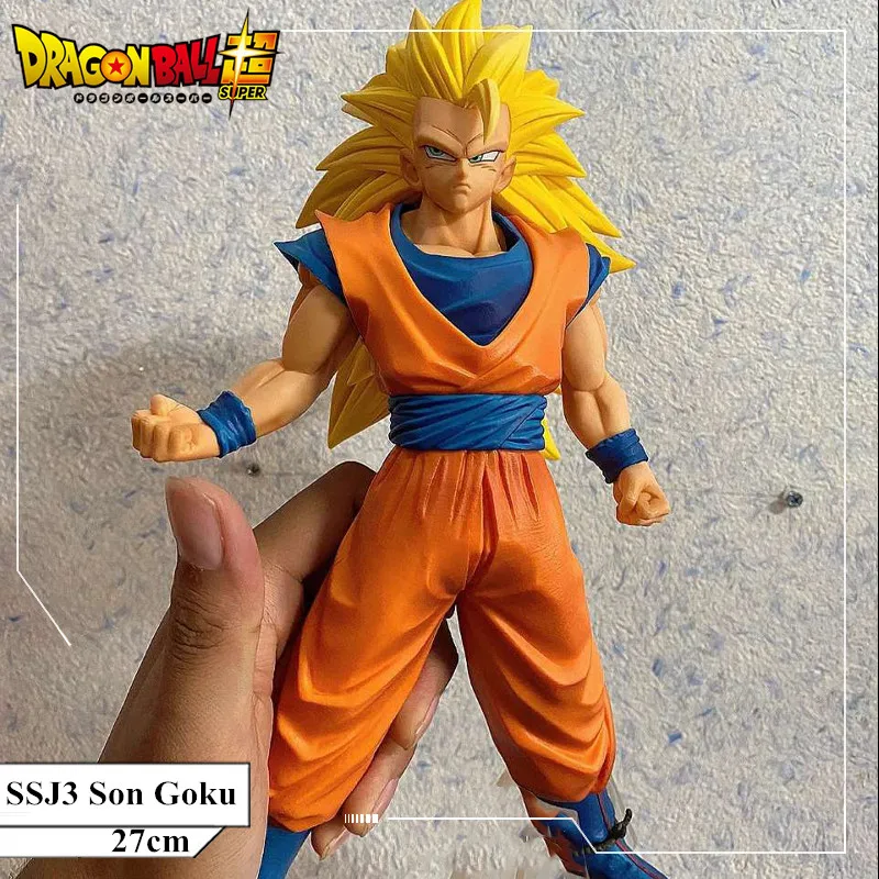 27CM Dragon Ball Z Son Goku Anime Figure SSJ3 Goku Super Saiyan 3 DBZ PVC Action Figurine Collection Model Toy for Children Gift