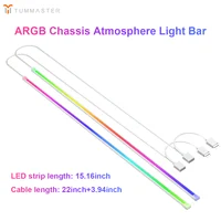TUMMASTER ARGB  PC Case Decorative Strip Light, 5V 3PIN Motherboard Synchronous Addressable Atmosphere Light Bar for PC DIY