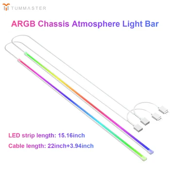 TUMMASTER ARGB  PC Case Decorative Strip Light, 5V 3PIN Motherboard Synchronous Addressable Atmosphere Light Bar for PC DIY