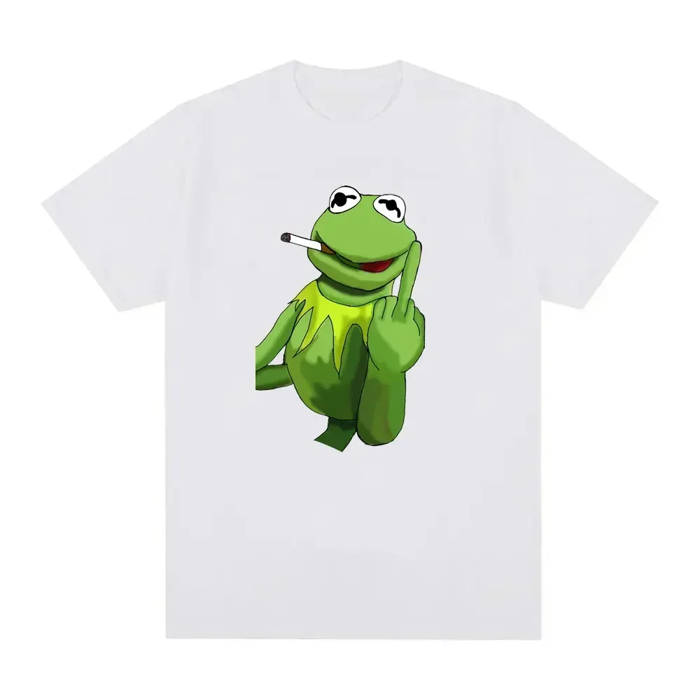 Funny Kermit Jesus Print Meme Birthday Sticker Graphic T Shirts Women Men Clothing Streetwear Interesting Tshirts Offensive Tee