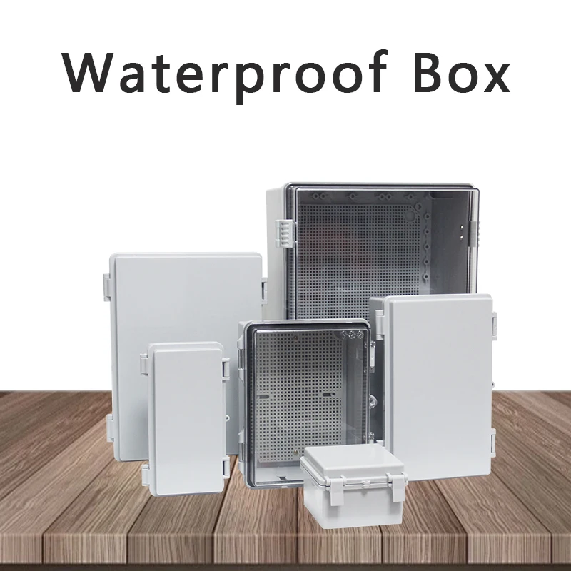 

IP66 Waterproof Plastic Wire Junction Box ABS Outdoor Electronic Instrument Gray/Transparent Cover Distribution Box Enclosure