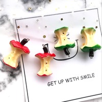10pcs 40*30mm 3d resin apple charms very cute keychain pendant necklace pendant for DIY decoration