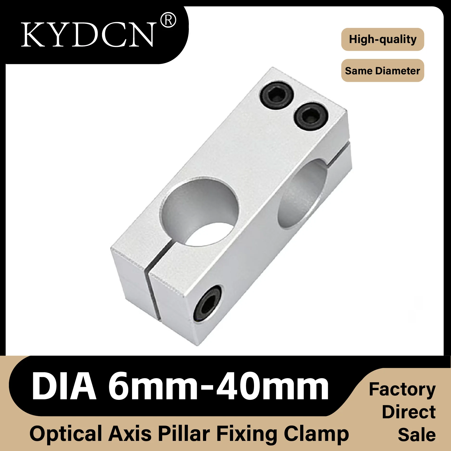 

10pcs Optical Axis Pillar Fixing Clamp DIA 5mm-20mm Aluminum Alloy Cross Block Steel Pipe Fixing Bracket for Home DIY Shelf