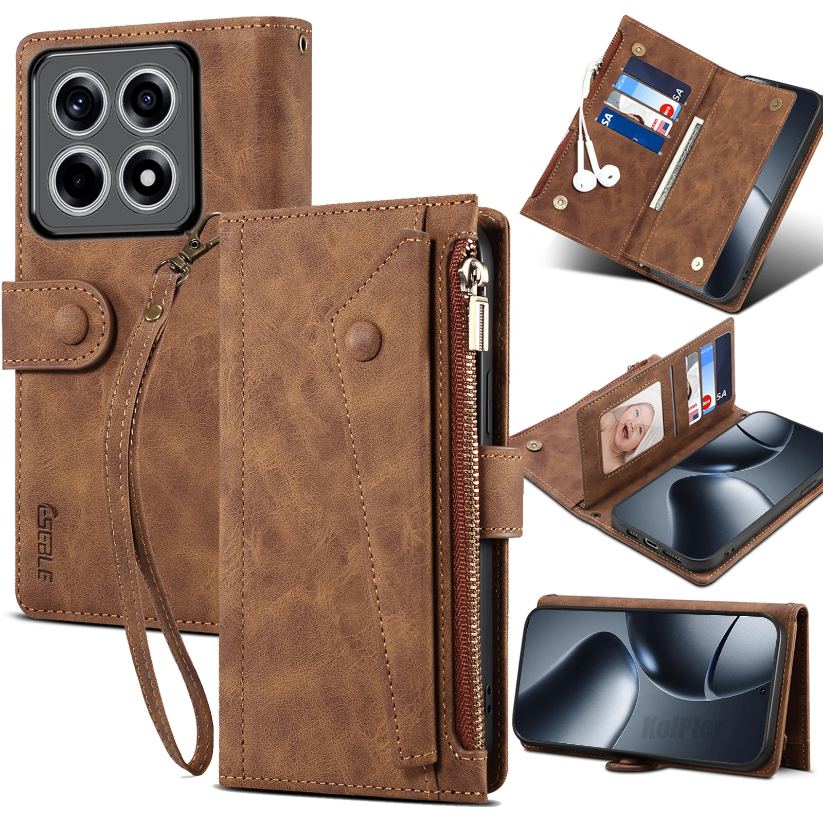 

Wallet Hand Bag Case For Xiaomi Mi 14T Pro / Mi14T Multifunction Flip Leather Phone Cover For Mi14TPro Card Slot Bag Wite Rope