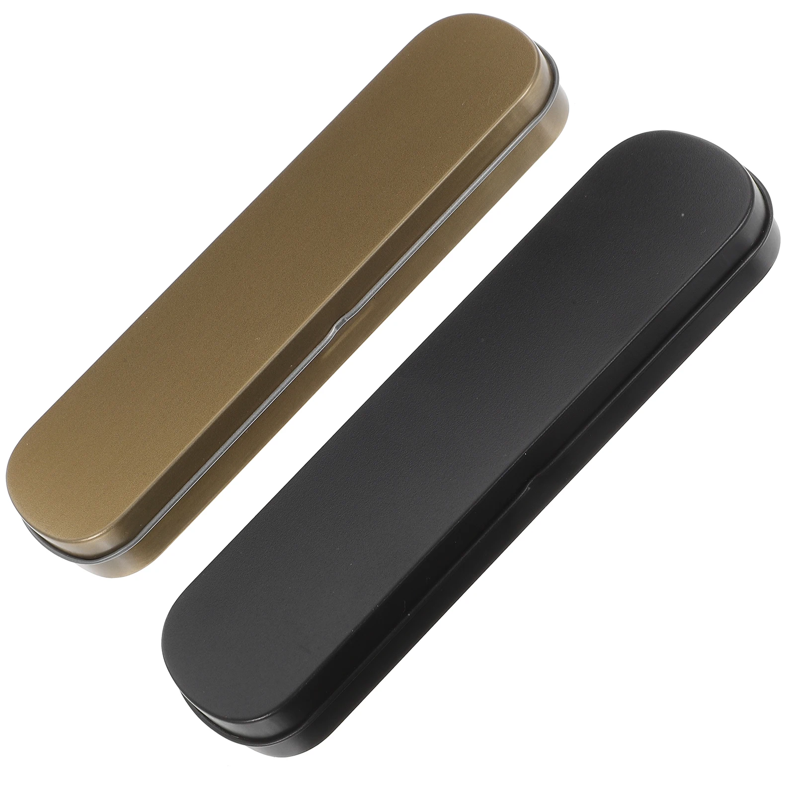 2 szt. Metalowe piórniki płaskie etui na długopisy organizer do przechowywania dla uczniów artykuły szkolne metalowe piórniki