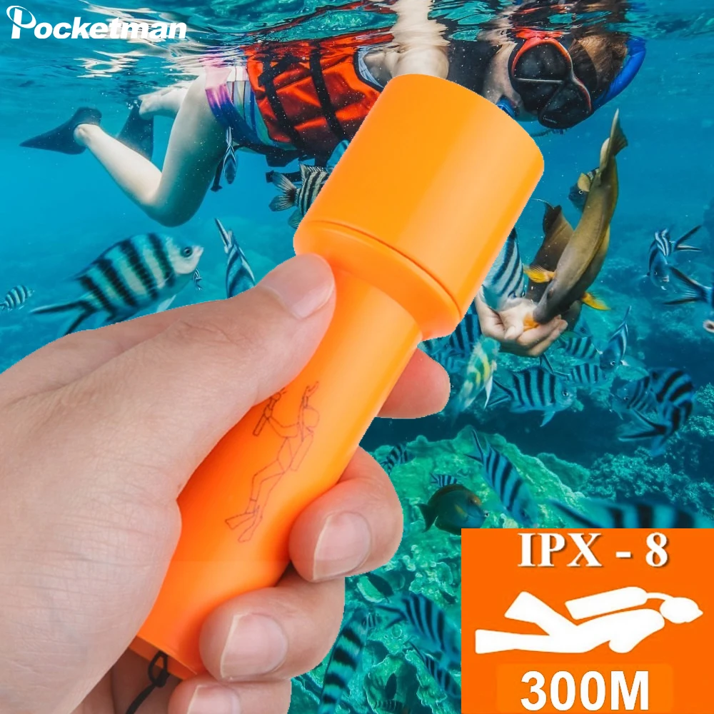 

High Lumen Scuba Diving Flashlight Dive Torch Rechargeable Underwater Waterproof LED Flashlight Submersible Safety Lights