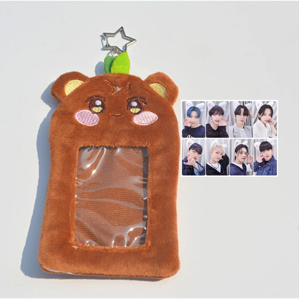 2pcs/set KPOP ATEEZ Plushie Aniteez Photocard Holder Keychains Keyring Hongjoong Seonghwa Mingi 8PCS LOMO Card Gift Set Collect