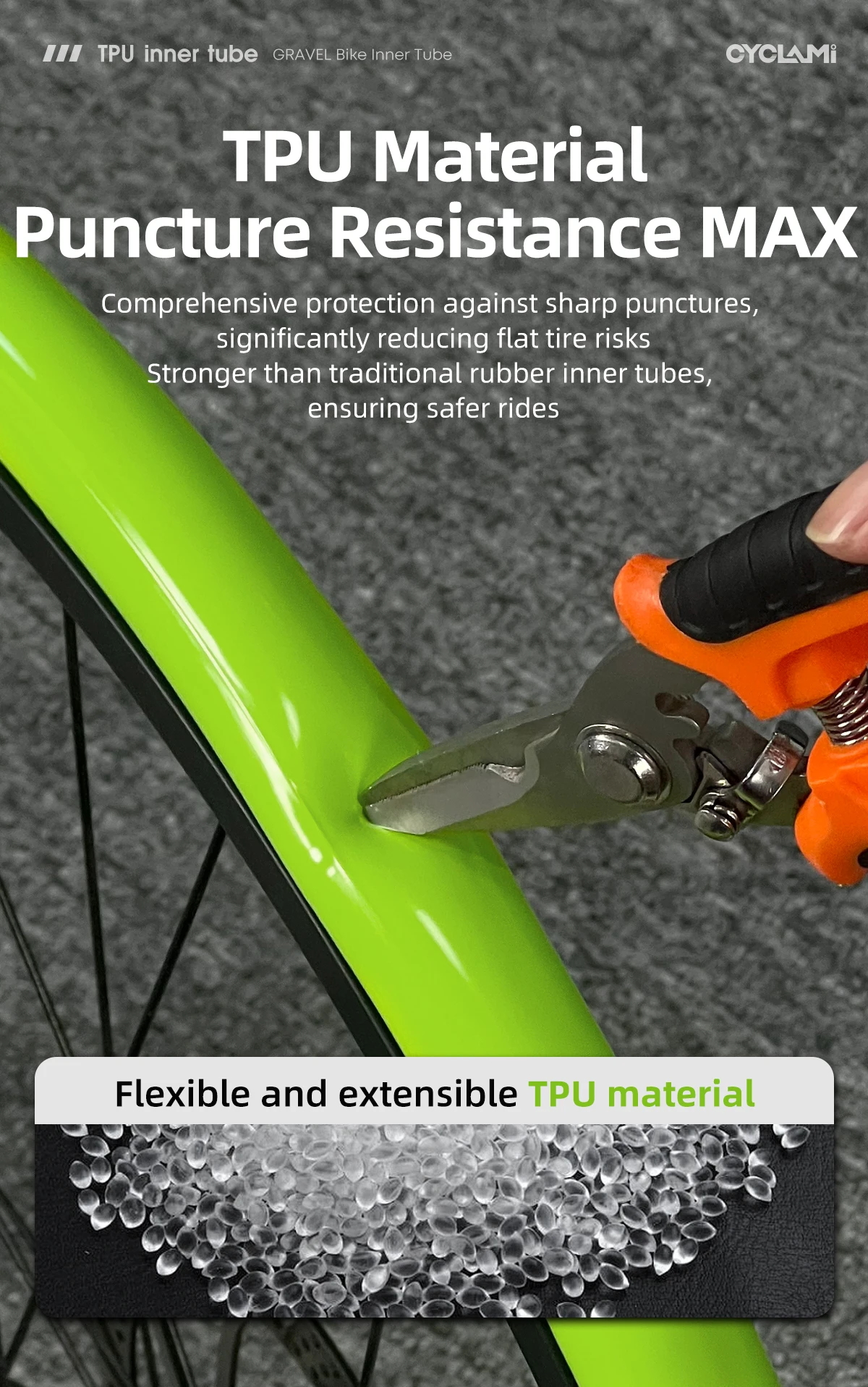 CYCLAMI Ultraleichter 29-Zoll-MTB-Schlauch aus TPU mit französischem Ventil (FV) 45 mm für Gravel 700C 32C 35C 37C 40C 47C Superleicht – Detail 6