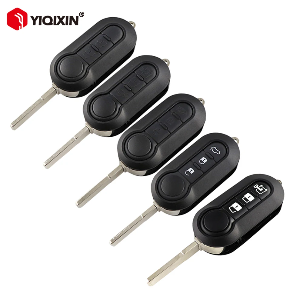 

YIQIXIN Remote Car Key Shell For Fiat 500 Panda Punto Bravo Stilo Ducato Peugeot Citroen Jumper Boxer SIP22 Flip Key 3 Button