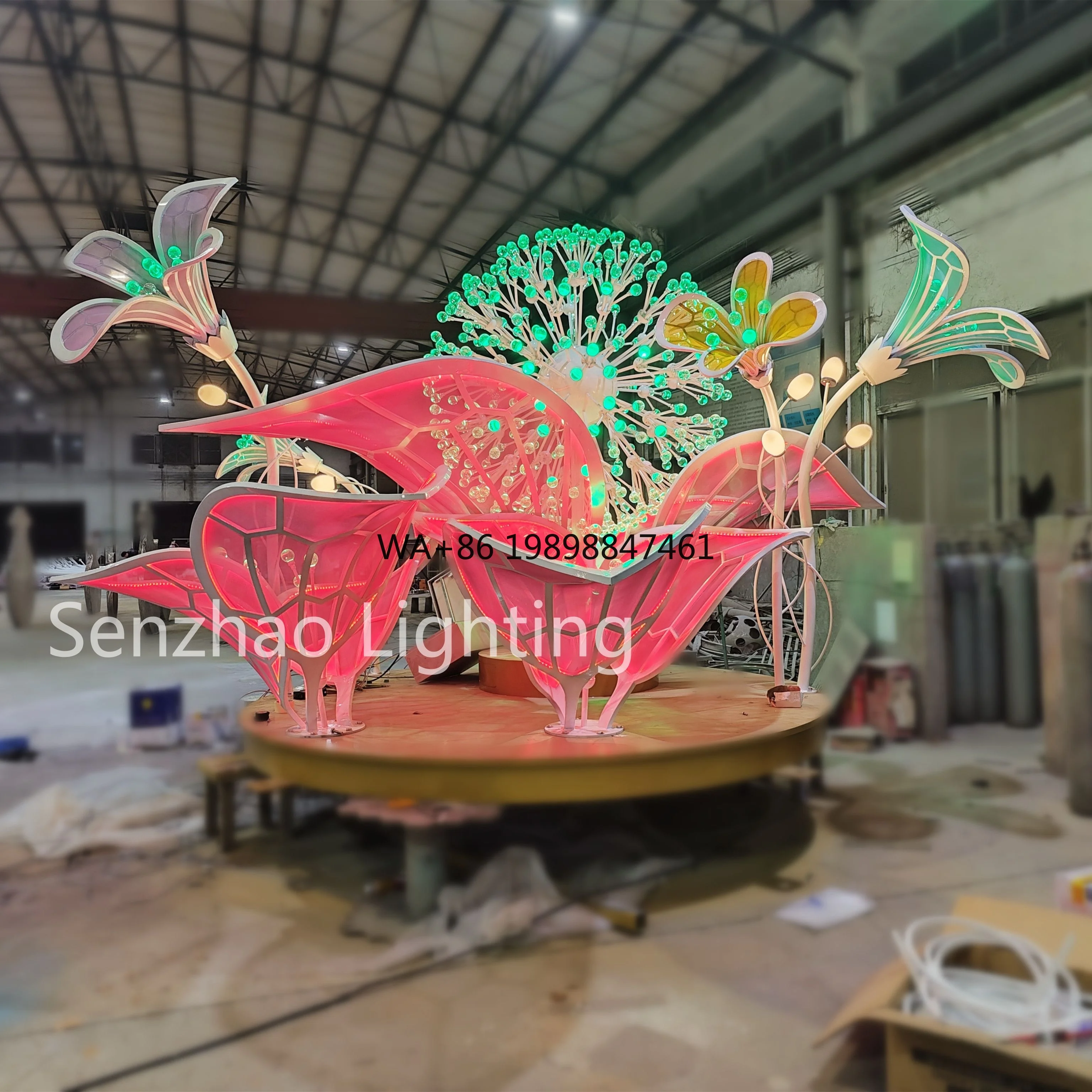 

Customized Flower Groups Outdoor Street Garden Decorative Landscape Light Led Motif Light