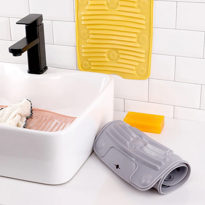 Silicone Laundry Scrub Board – Portable Mini Washing Board, Foldable & Hangable, Creative Household Cleaning Tool For Laundry