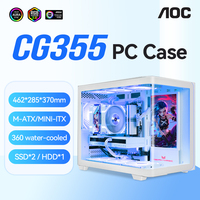 AOC CG355 MATX PC Case Desktop Computer Case Sea View Room Chassis PC Case ARGB Light Strip Support 240/360 Water-cooled 케이스 일체형