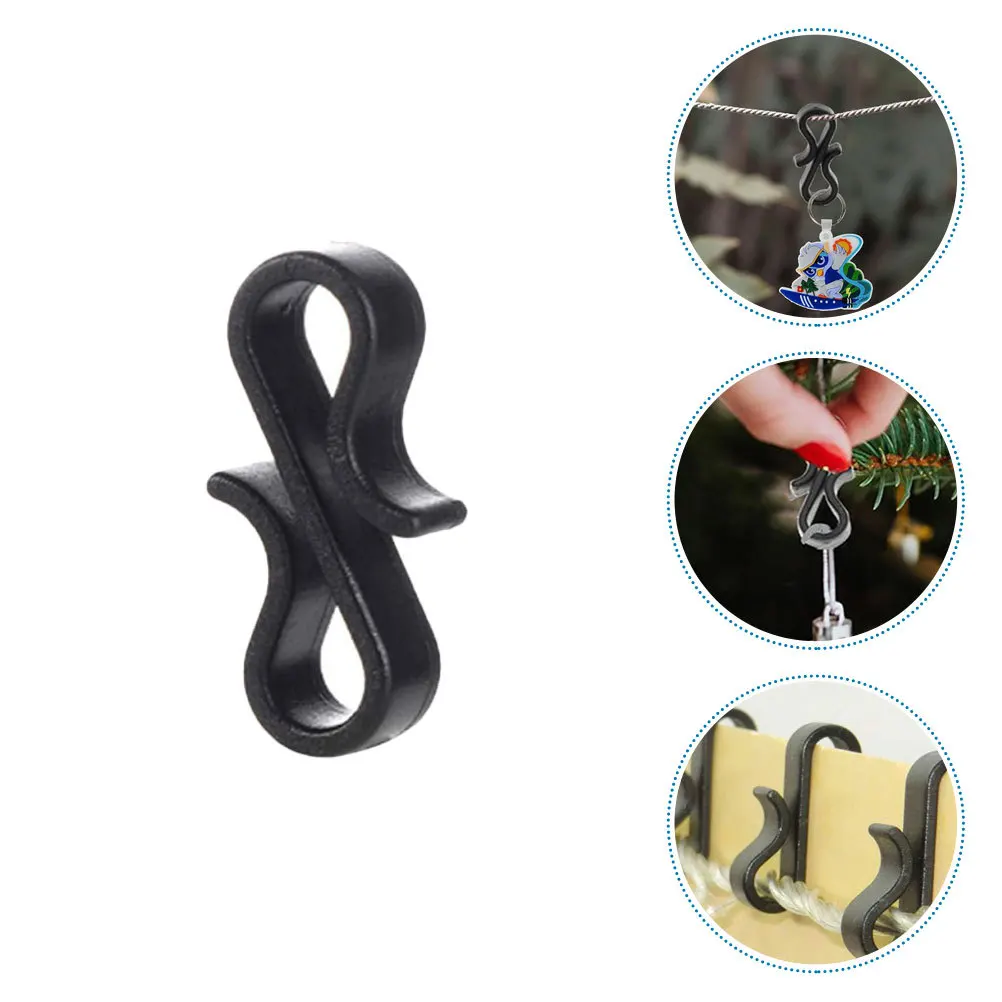 

50Pcs Lightweight Gutter Clips Christmas Light Securing Clips Installation for Indoor Outdoor Decorative Lights Black