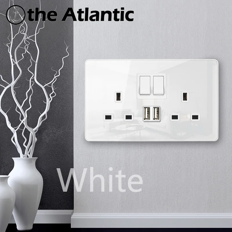 13A Malta Ireland Socket With USB Light Witches With LED Backlight Dual Socket Internet Socket RJ45 CAT5e TV Plug UK Socket