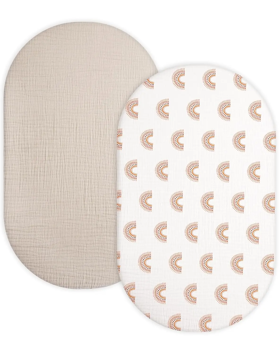 

Bassinet Sheet For Baby Boy And Girl 2 Pack, Fitted Sheets For Rec, Oval, Bassinet Mattress, Muslin Moses Basket Sheets With