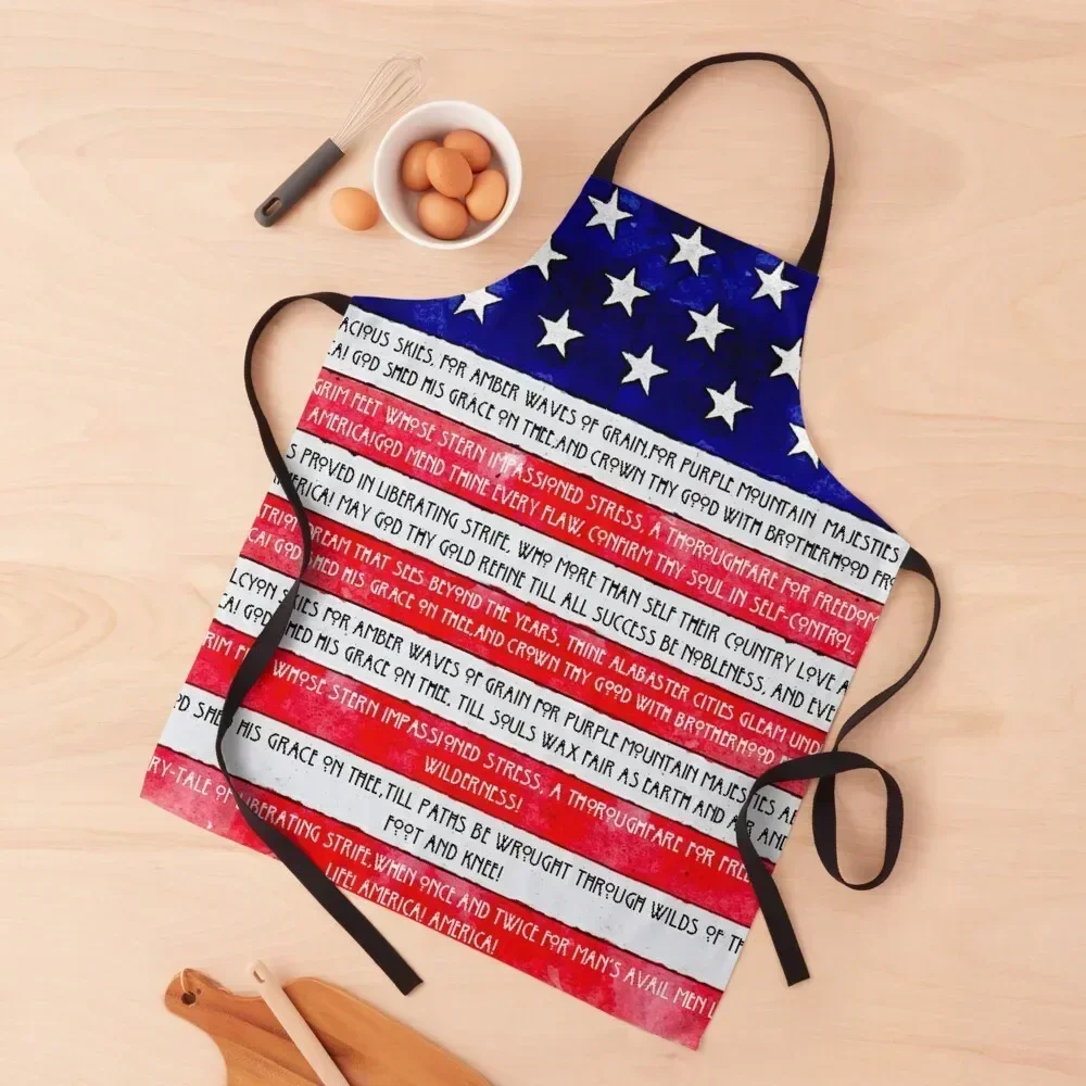 

America The Beautiful Apron with personal logo Kitchen Tools Accessories Woman Kitchens custom women's kitchen Apron
