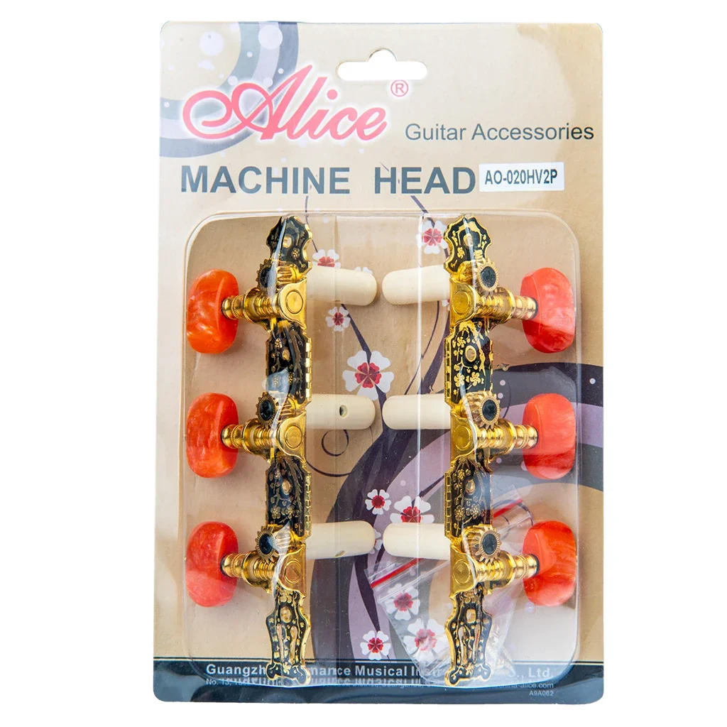 

Alice AO-020HV2P Classical Guitar Tuners Machine Heads 3L+3R Set Tuning Keys Machine Pegs 1:14 Gear Ratio