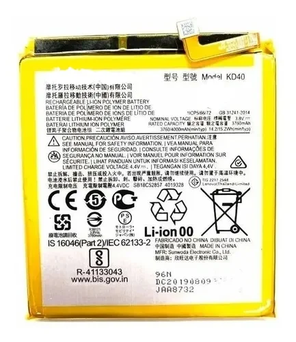 Kd40 G8 Plus Battery Xt2019-2 4000mAh