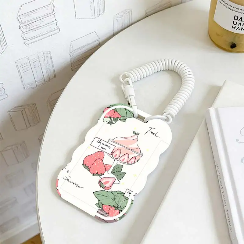 Card Holder for Student Bus/Meal Card Protection Case Stretchable Spring Cord Photo Protector Kpop Photocard Holder