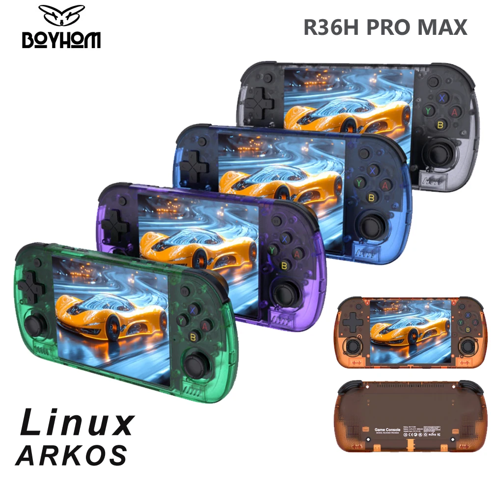 

Портативная игровая консоль BOYHOM R36H PRO MAX с 4,2-дюймовым HD IPS-дисплеем, 1 ГБ ОЗУ, двумя процессорами, ОС ArkOS, 15000+ игр, 64 ГБ памяти.
