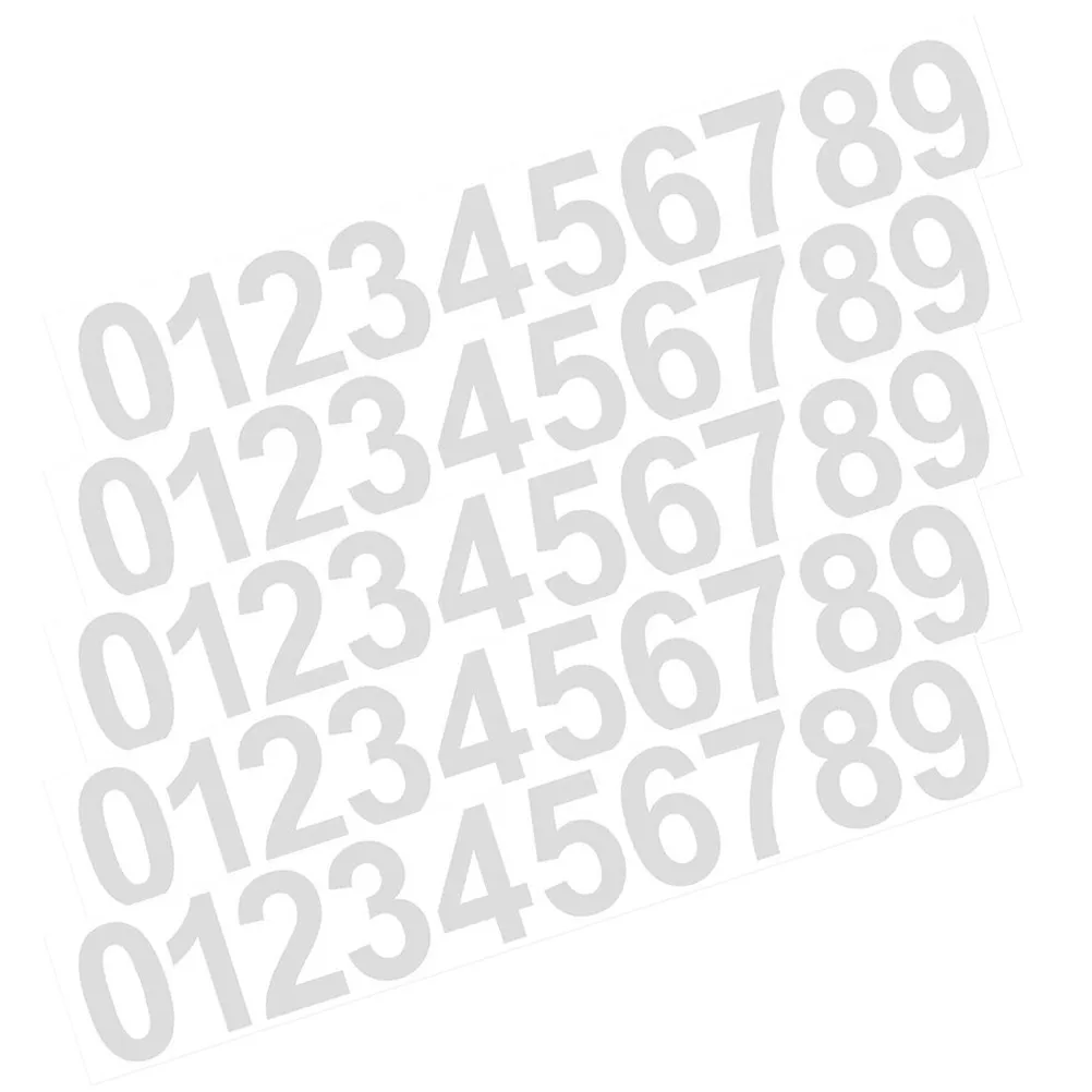 

5 листов наклеек с номерами для почтовых ящиков, светоотражающие, солнцезащитные, для наружных дверных табличек, самоклеящиеся