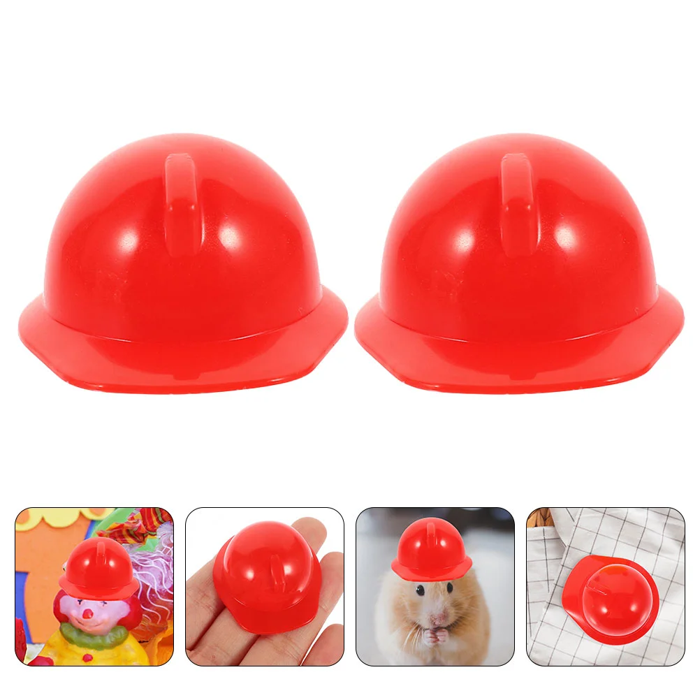 40 Pcs Mini Construction Hat Hardhat Top Hats Peeler Miniature Helmets Plastic Bird Child for Kids Cap