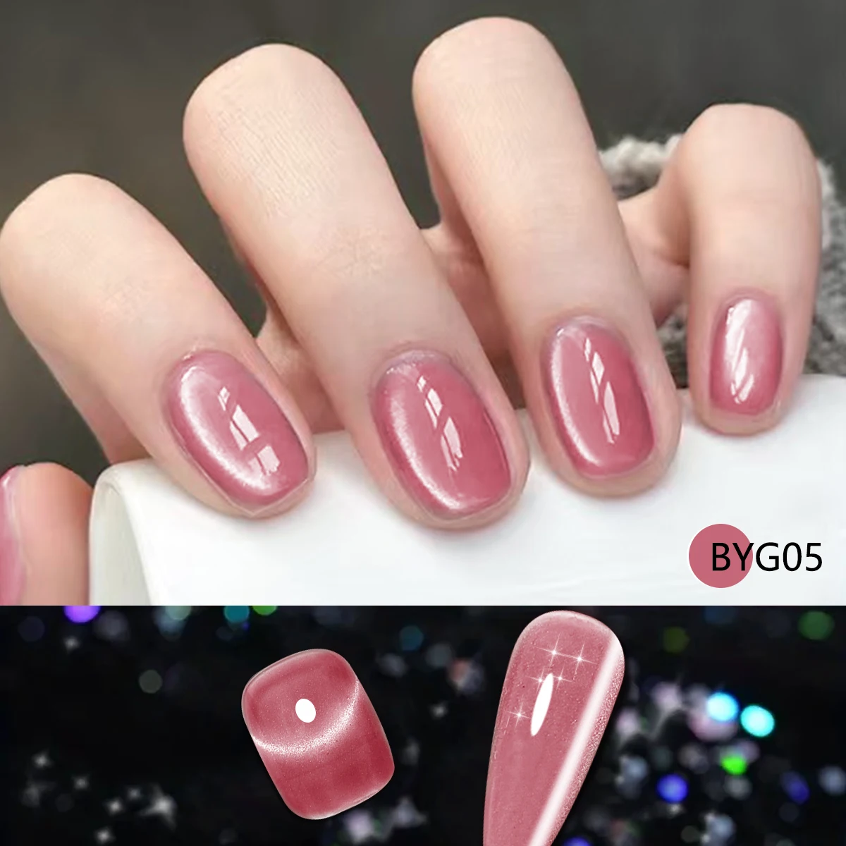 طلاء أظافر جل جريليم 0.24 أونصة مع مغناطيس، تأثير عين القطة اللامع يدوم طويلاً، سريع الجفاف/جل أظافر LED يسقط وإزالة، غير #6