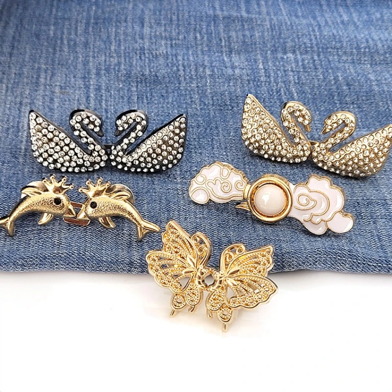 Removable Jeans Waist Buckle Butterfly Button Metal Buttons Invisible No Sewing Required Waist Closing Artifact Tool Accessory