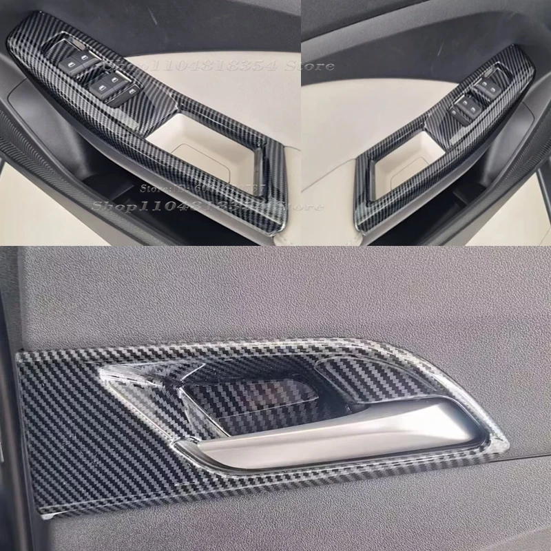 LHD RHD for MG3 Hybrid 2024 2025 ABS Carbon Fiber Door Window Switch Lift Panel Trim Inner Door Bowl insert Cover Sticker