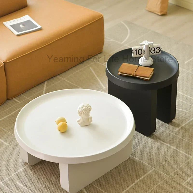 Vintage Round Coffee Table Kitchen Black Modern Unique Hotel Bedroom Side Table Luxury Storage Mesa Auxiliar Home Furnitures