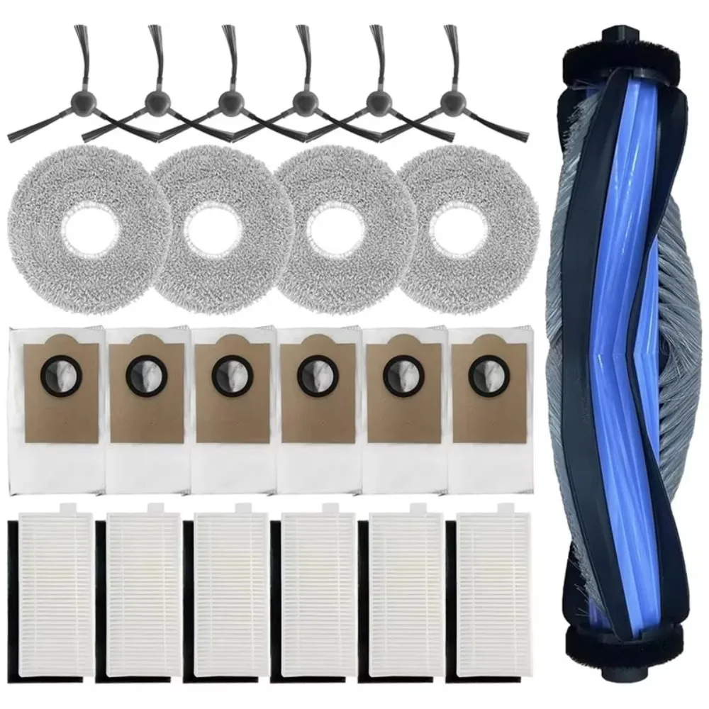 

A78E-For Lefant M3 Robot Vacuum Cleaner Set, 1 Main Brush 6 HEPA Filter 4 Mop Pad 6 Dust Bag 6 Side Brush