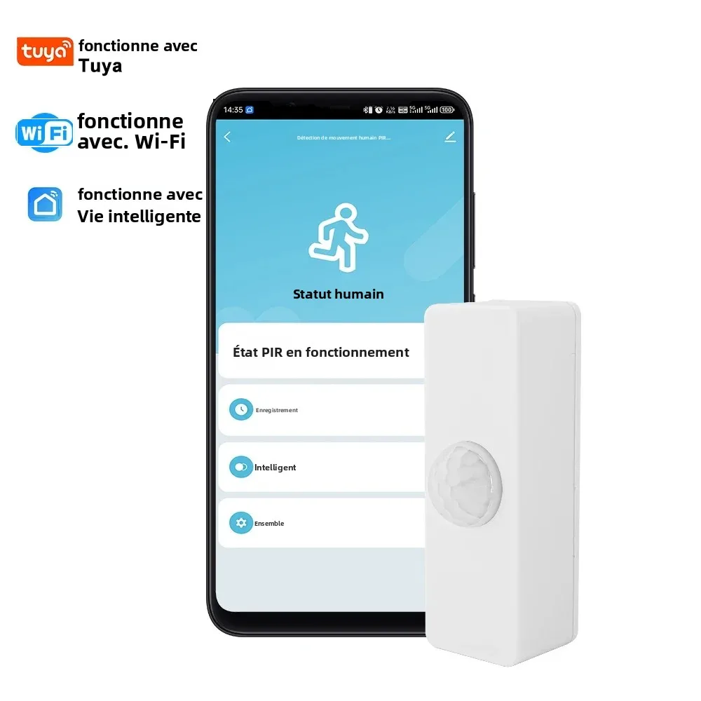 Bild: YFK Tuya WiFi Zigbee PIR Bewegungssensor Smart Home Infrarot-Körperdetektor Sicherheit Smart Life Kompatibel mit Alexa Google Home