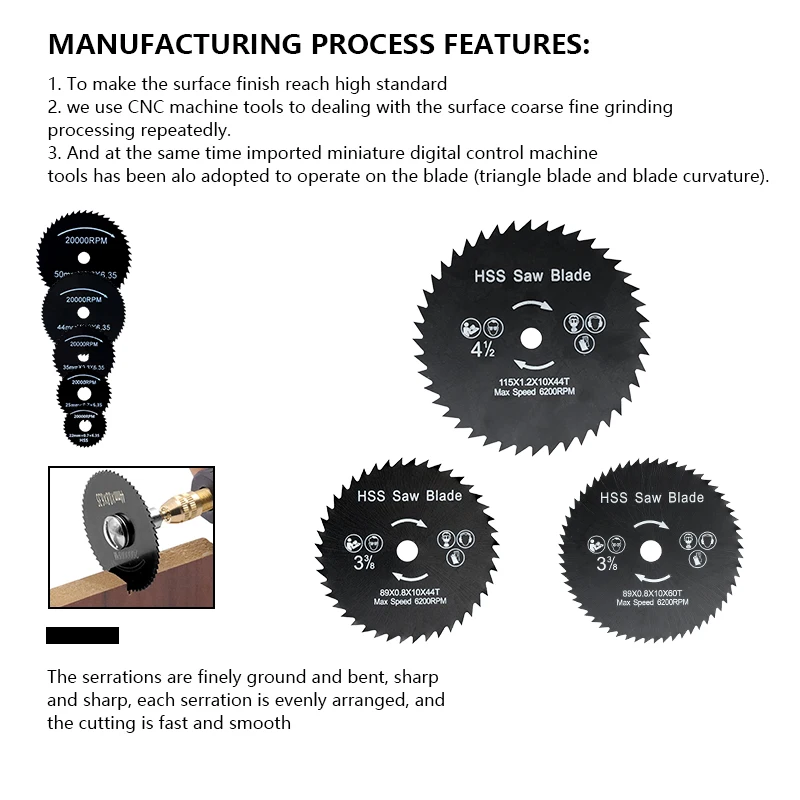 CMCP HSS Saw Blade 89x10mm 44/60 Teeth Circular Saw Blade Nirtide Coated Wood Metal Cutting Tool Saw Disc