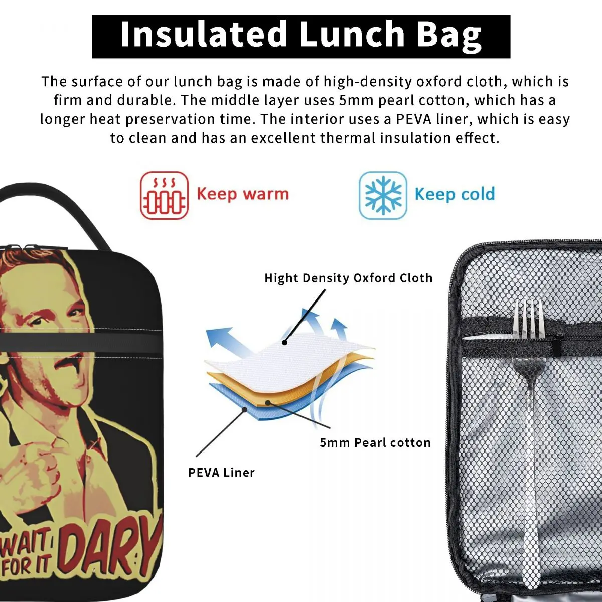 Intervention How I Met Your Mother TV Show Insulated Lunch Bag for Women Children Leakproof Food Boxes Thermal Lunch Box Tote