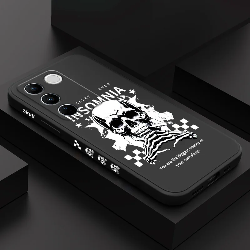 

Black Rock Skull Phone Case For VIVO V40 V30 V29 V29E V27 V27E V25 V25E V23 V23E V21 V20 Y20 Y12 Y21 Y22 Y50 Y35 Y76 Pro 4G 5G