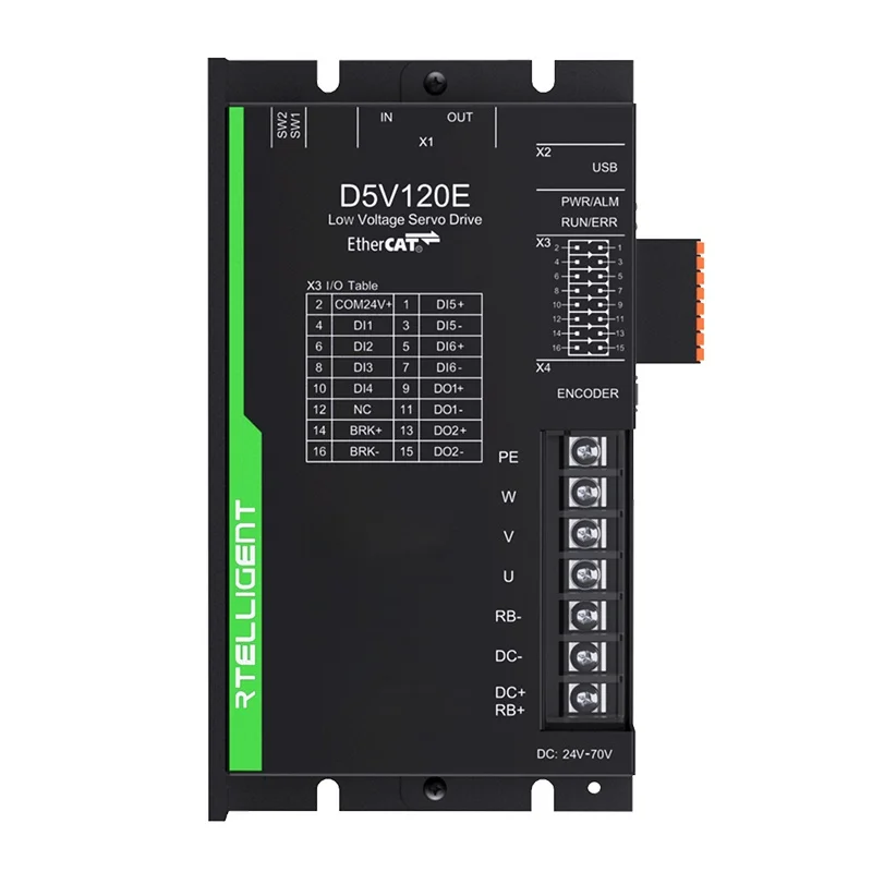Ethercat DC48V Low voltage Servo motor 100W/ 200W 400W 750W 1000W With D5VE Series DC Servo motor and Servo Driver Kit