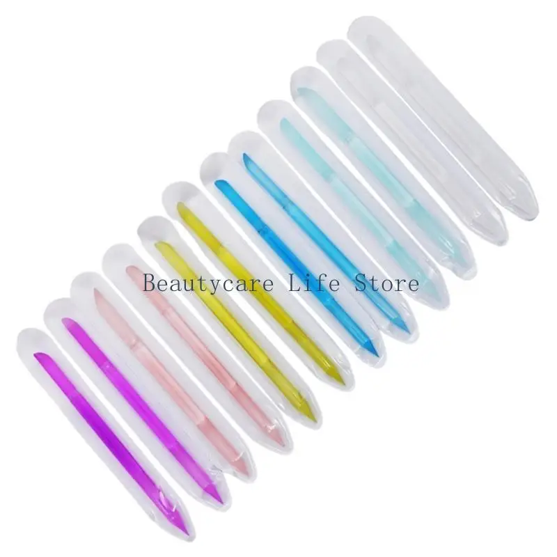 

652C 12Pcs Glass Cuticle Pusher Glass Cuticle Set Double Sided Crystal Glass
