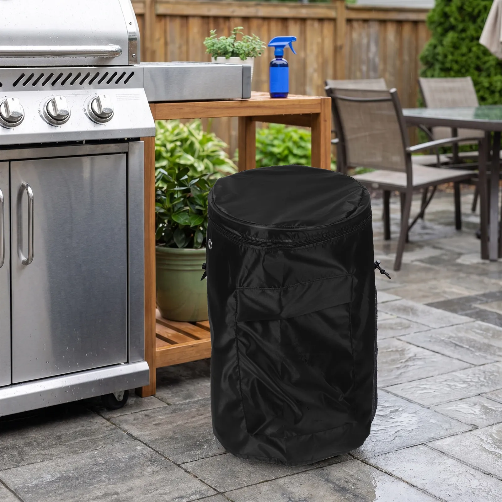 Propane Cylinder Gas Tank Cover Waterproof Oxford Cloth 5Kg Outdoor Weatherproof Zippered Ventilated Camping Bbq Gas Bottle