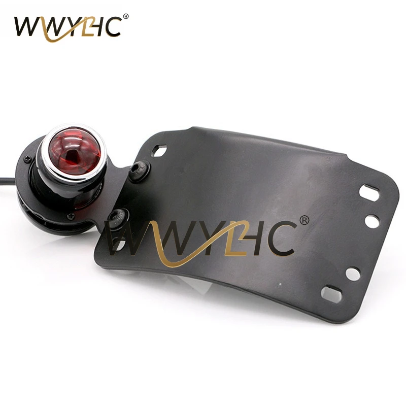 Suitable for Retro LED Lights with License Plate Holder and Brake Indicator Lights for Motorcycle Accessories