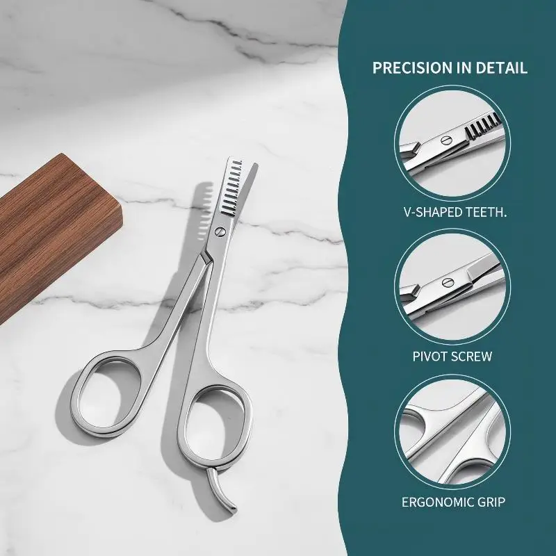 1Pcs Stainless Steel Eyebrow Trimmer Scissors Precision Grooming Tool For Men & Women Effortless Knife Hair Removal Shaver Tool