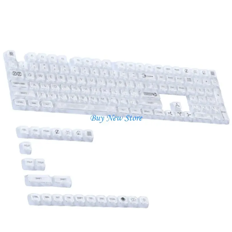 

20CE Crystal Transparent PC Keycaps MDA131 Keys for MX Switches Keyboards Key Caps