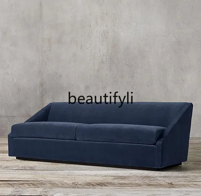 

scandinavian Light Luxury Sofa Combination french Country retro Solid Wood Furniture Italian Fabric