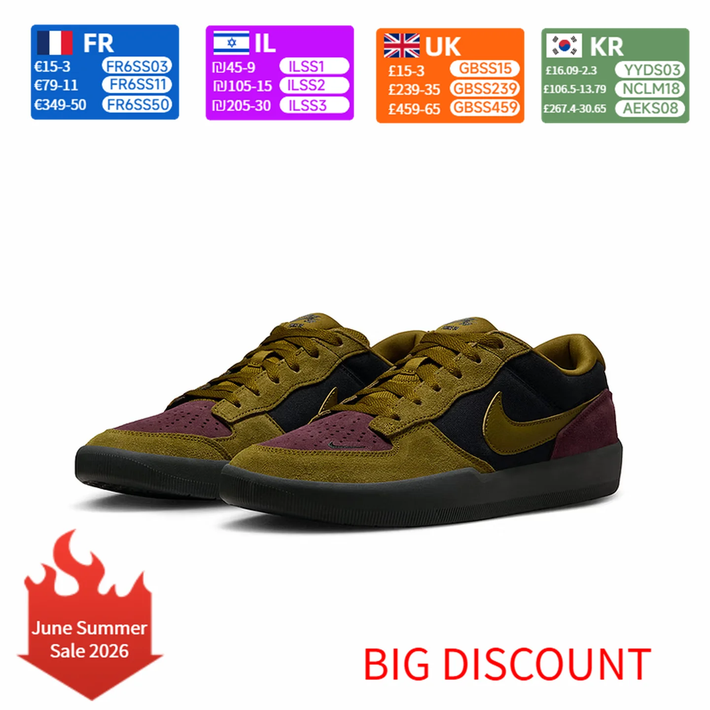 

Nike SB Force 58 Comfortable and Soft Breathable Skate Shoes Unisex DV5477-008