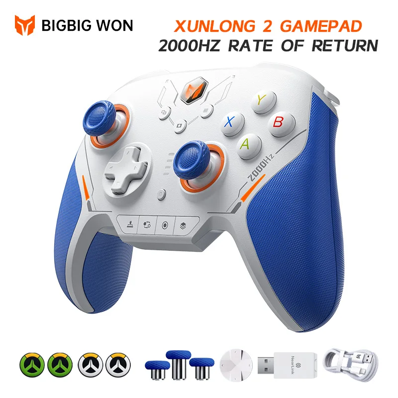 Bigbig Won Blitz2 Wireless Controller, 16 Fully Mechanical Micro Switch, 2000Hz Report Rate, Carbon Film Joystick, Pc Controller