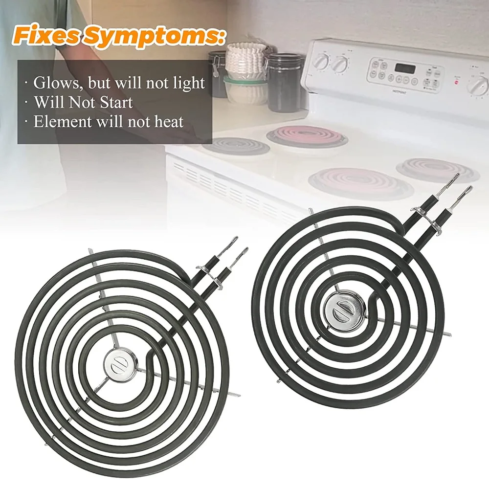 WB30M1 WB30M2 Electric Stove Burner Replacement Range Stove Top Surface Element Burner 2 6-Inch ERS30M1 2 8-Inch ERS30M2