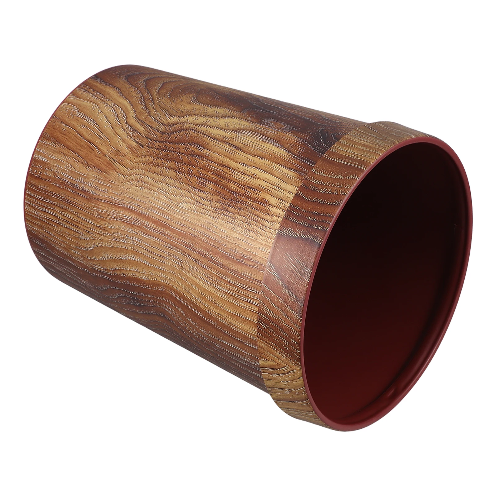 

1pc Wood Grain Trash Can 10L Small Retro Waste Bin for Bathroom Kitchen Bedroom Office Garbage Container Home Rubbish Can