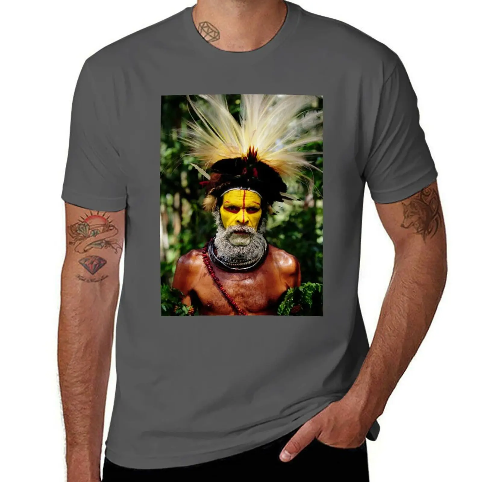 

Футболка с изображением Papua New Guinea Trek Art Photo, мужская футболка с рисунком, черная хлопковая футболка, простая мужская футболка в упаковке