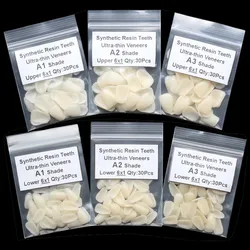 1 Pack A1/A2/A3 Shade Dental Utra-Thin Ynthetic Resin Teeth Whitening Veneers Upper & Lower Anterior Composite Dentist Materials