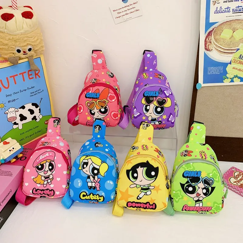 The Powerpuff Girls Lapel Child Backpacks Girls Student Birthday Gift School Bags Camping Durable The single shoulder bag Gifts