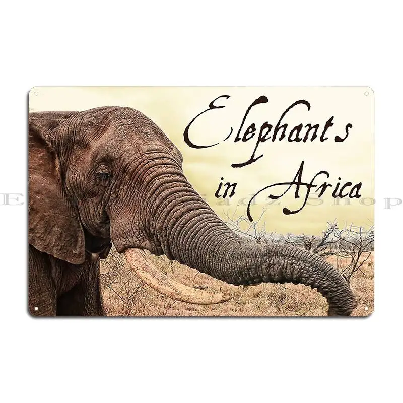 الفيلة في أفريقيا لوحة معدنية ملصق شخصية المرآب اللوحات تصميم كهف المطبخ تين تسجيل ملصق